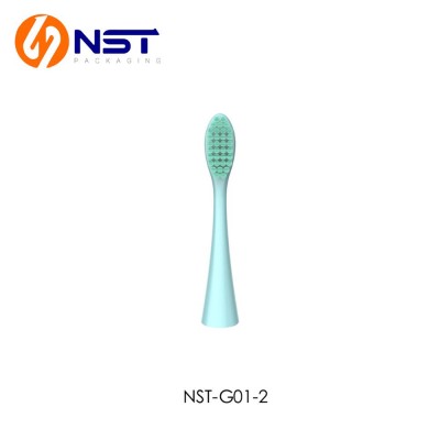 Shantou manufacturer flat rechargeable toothbrush removeable head with nylon bristle