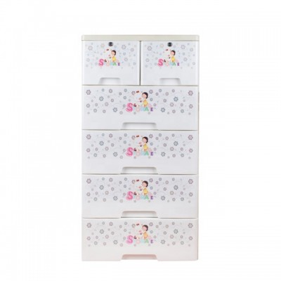 New Design Plastic Organizer Drawer Closet Lockers Cabinet Clothes Multilayer Storage Box with Lock Cartoon Furniture for Baby